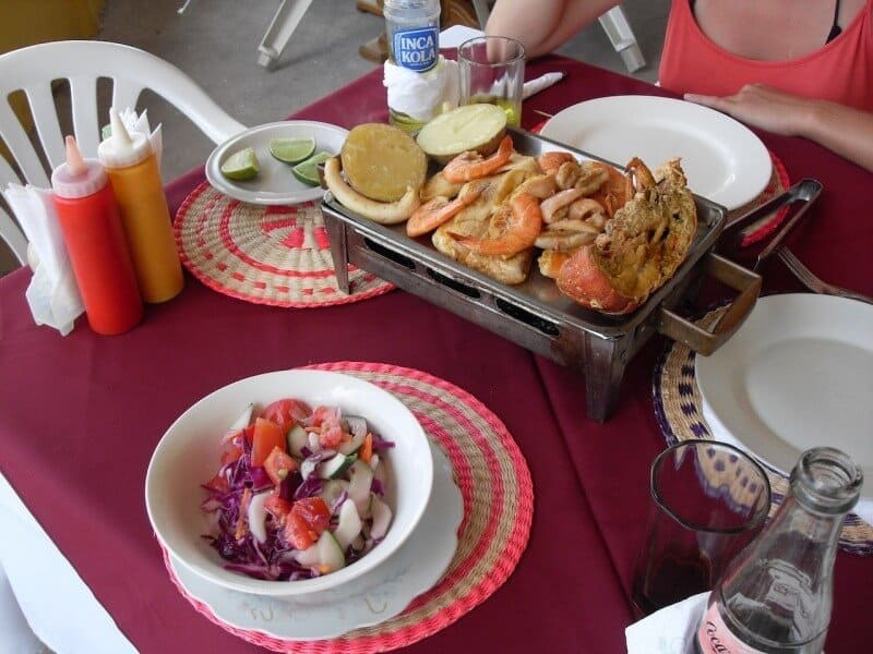 Parilla de fruits de mer, aux Galapagos