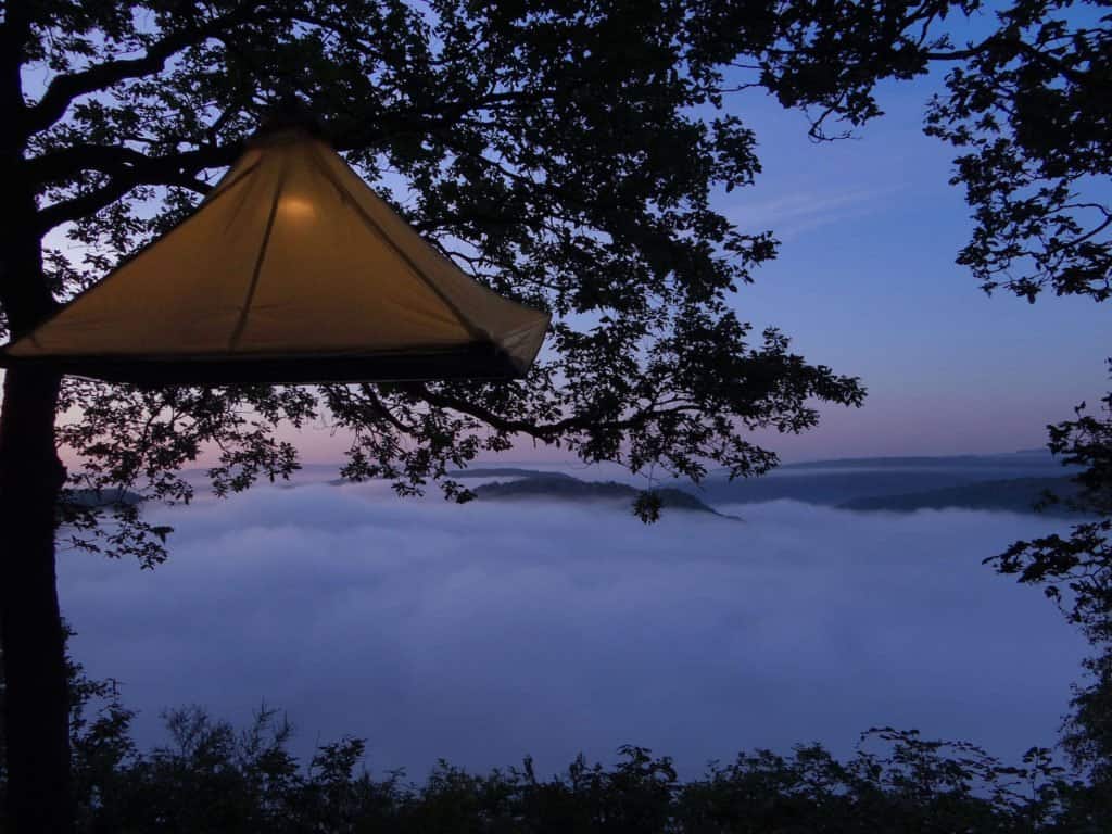 Allemagne, Sarre, nature, tente suspendue