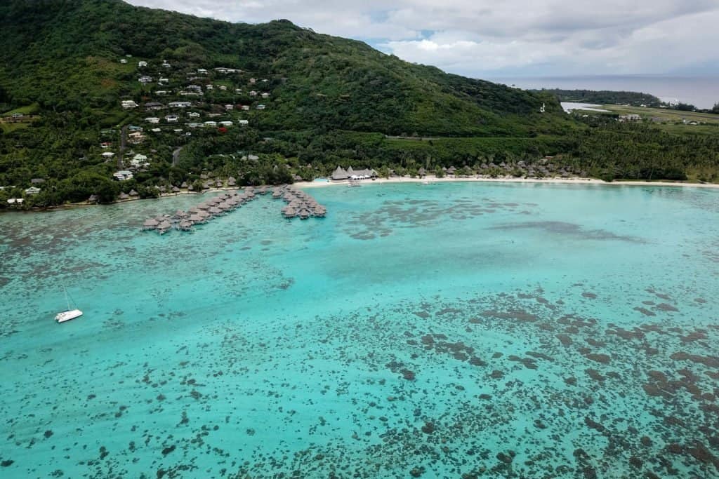 Polynésie, Moorea, cabane, pilotis, bungalow