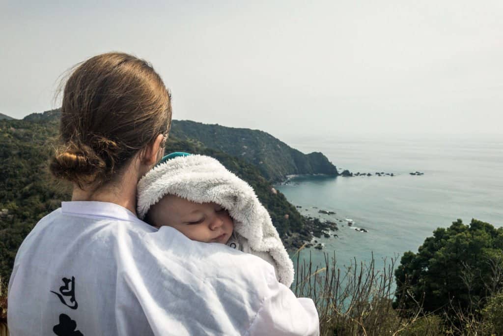 Shikoku, pèlerinage, pèlerin, famille, bébé, Japon, voyage, temple, 32, temple 32, vue, mer, océan, maman, Amandine, voyageuse