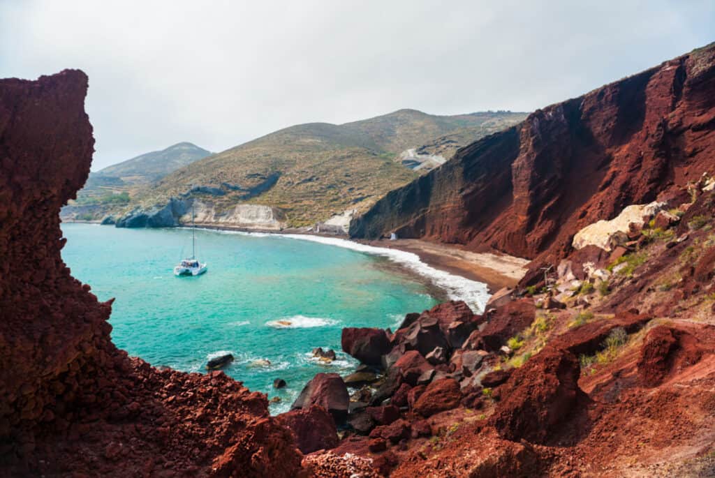 red beach santorin