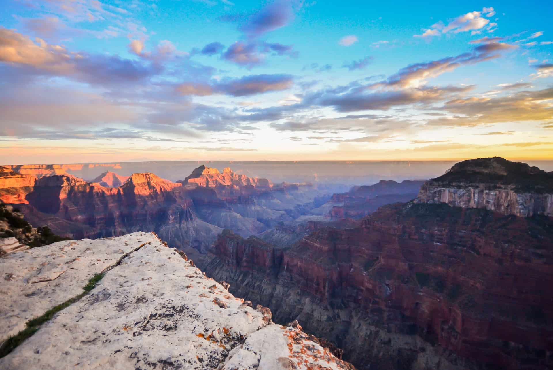 rive nord coucher de soleil grand canyon