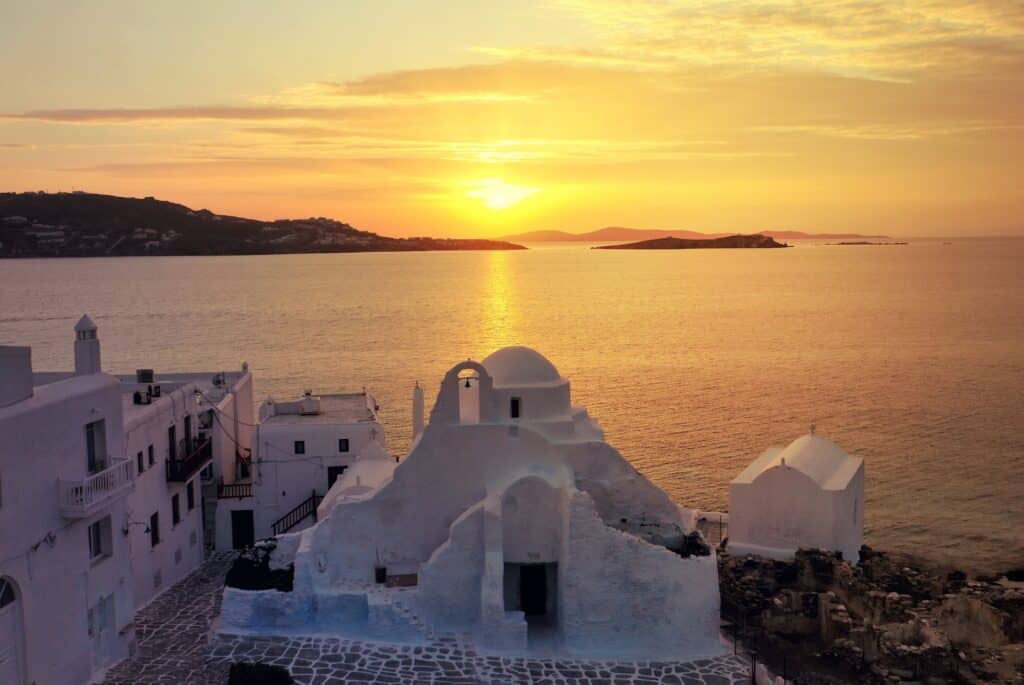 coucher de soleil mykonos