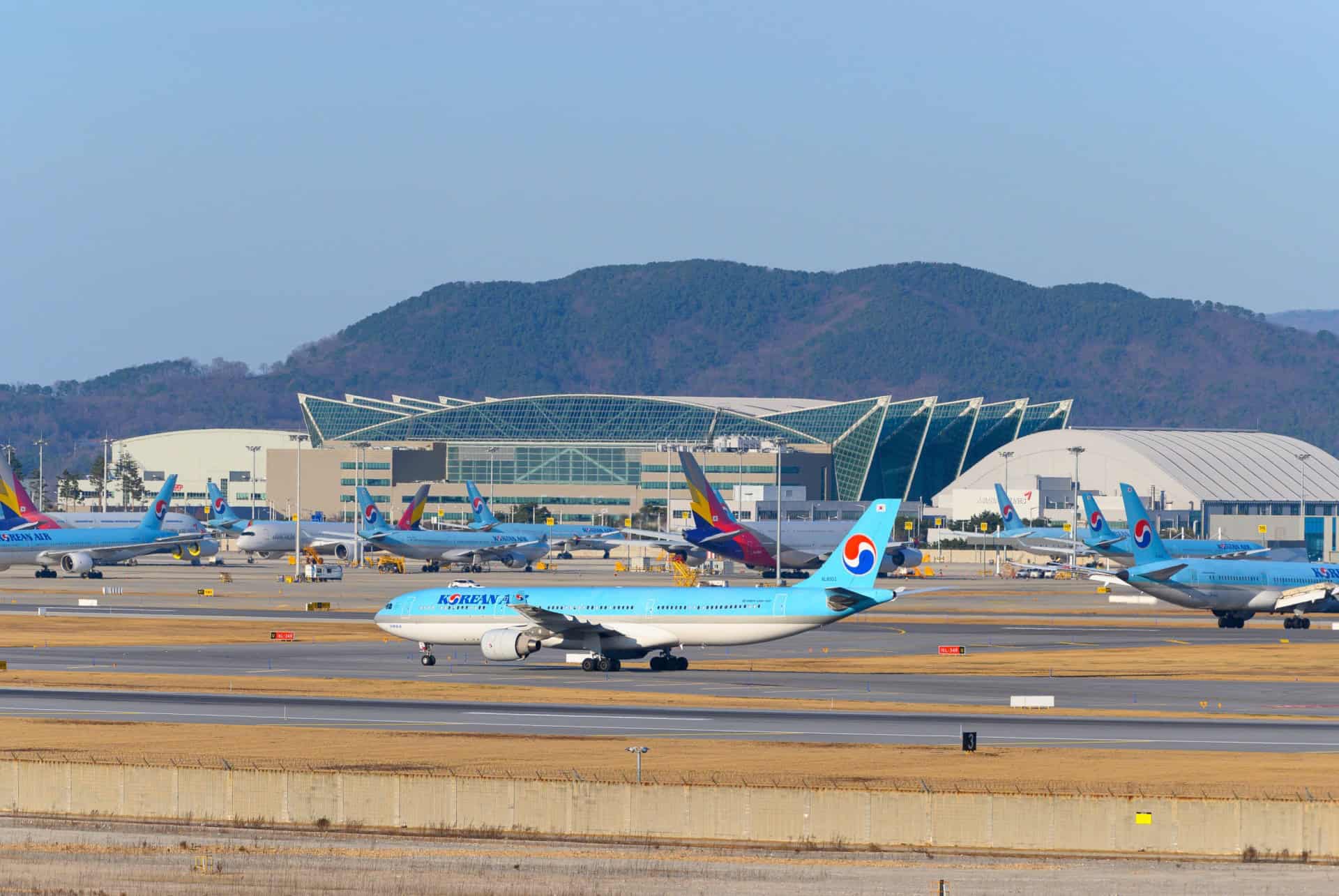 avions de la compagnie korean air a aeroport de incheon pres de seoul