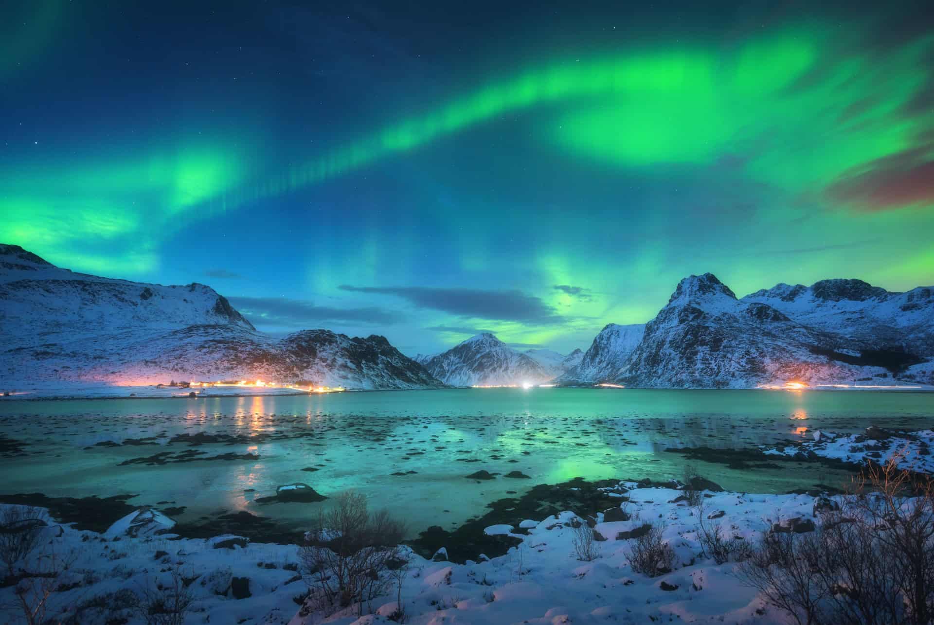 aurores boreales iles lofoten norvege
