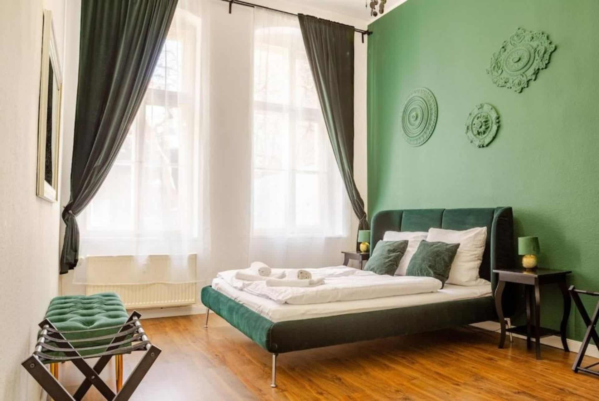 green apartment chambre