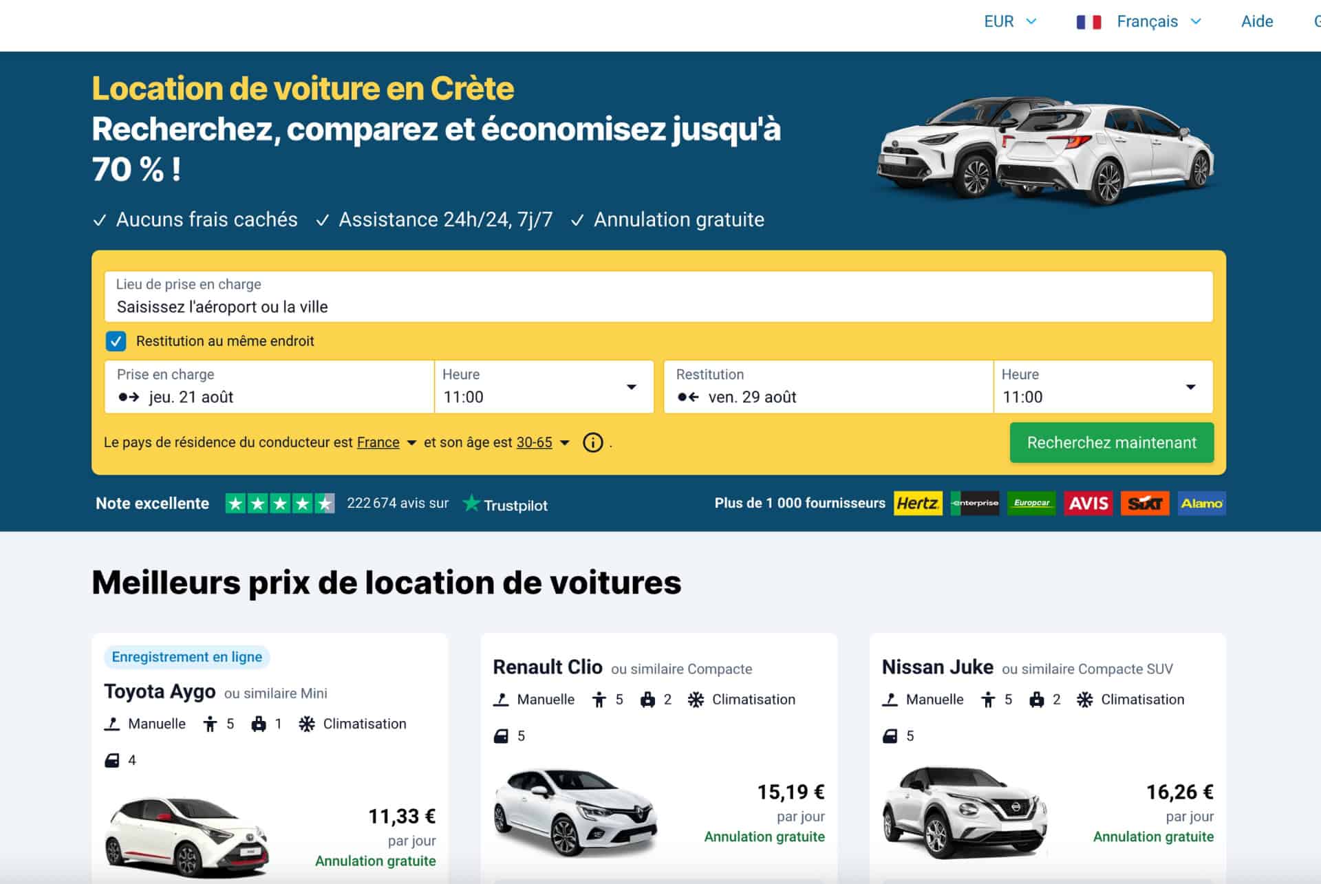 location de voiture en crete via discoverscars