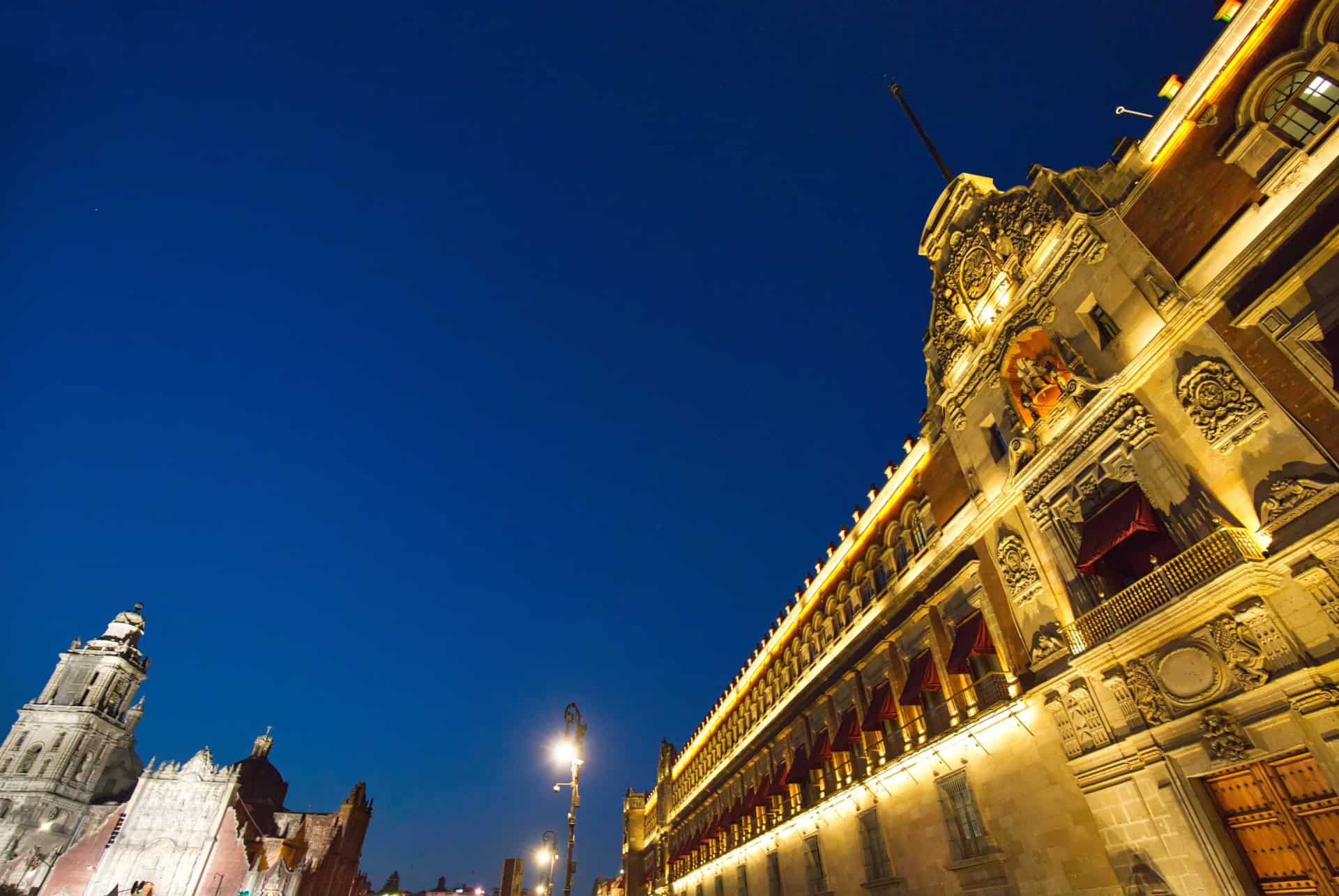 mexico zocalo la nuit