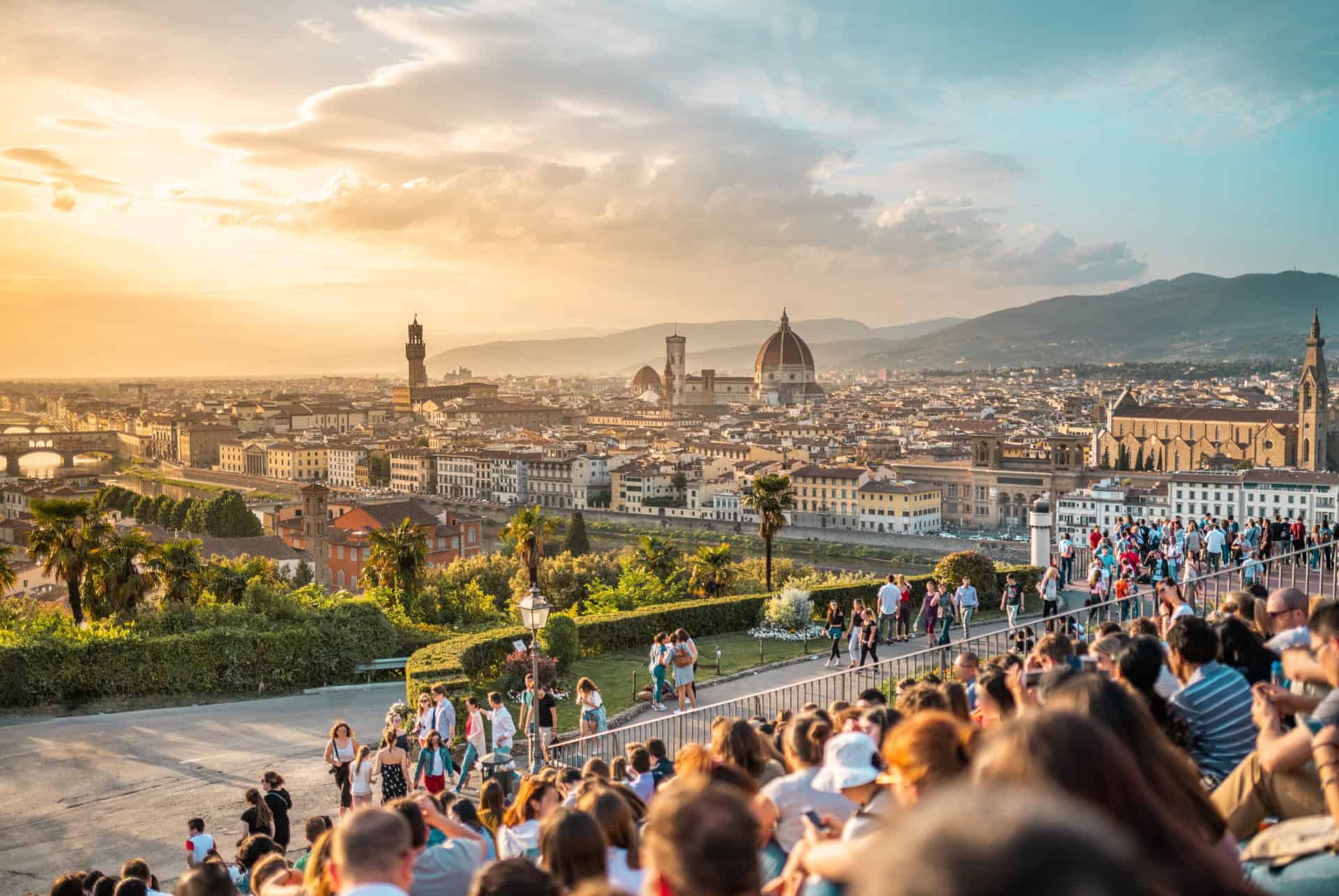 touristes florence en aout